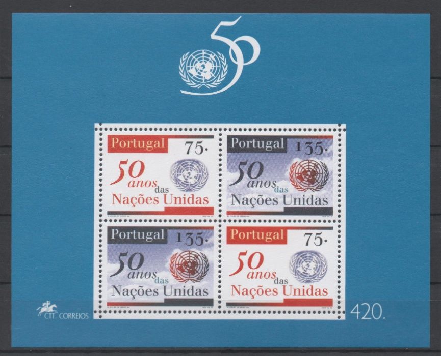 Bloco 156. 1995 / 50 Anos das Nações Unidas. Novo.