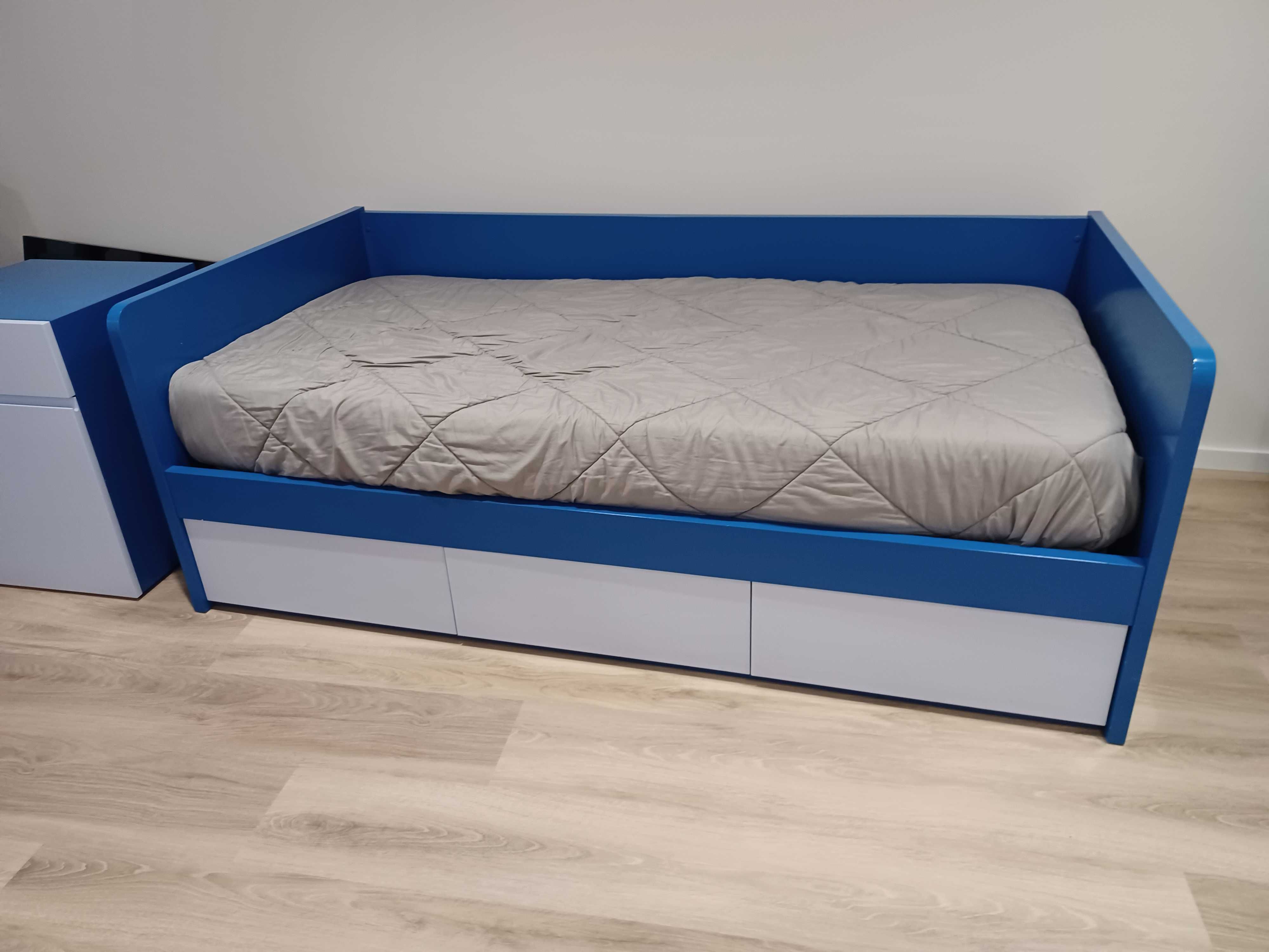 Cama Individual c/ gavetas + Bloco - Madeira Maciça  190X90 (lacado)