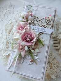 Kartka ręcznie robiona na ślub, wesele