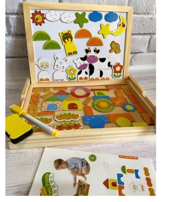 Хит продаж !Деревянный чемоданчик с магнитными фигурками .