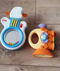 Gitara fisher price, trąbka, zabawki dla niemowląt