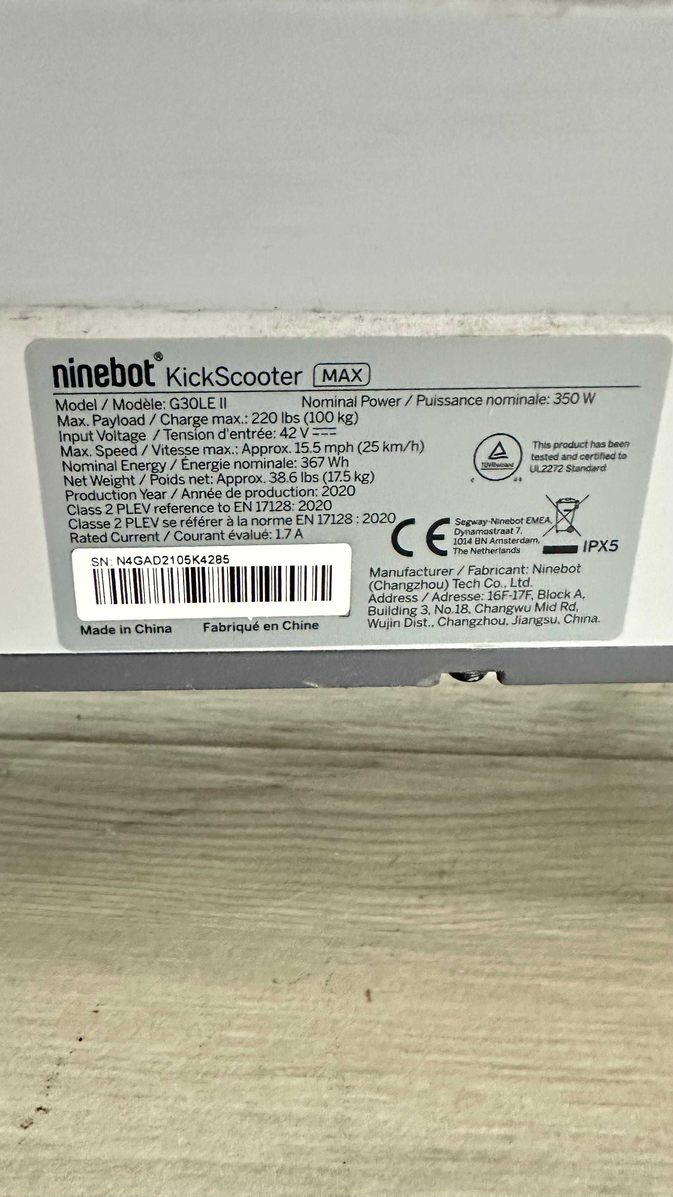 Trotinete Ninebot KickScooter MAX G30LE II (Segway)