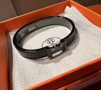 Bracelete Clic HH  Hermès Preto Gloss M/F. Nova