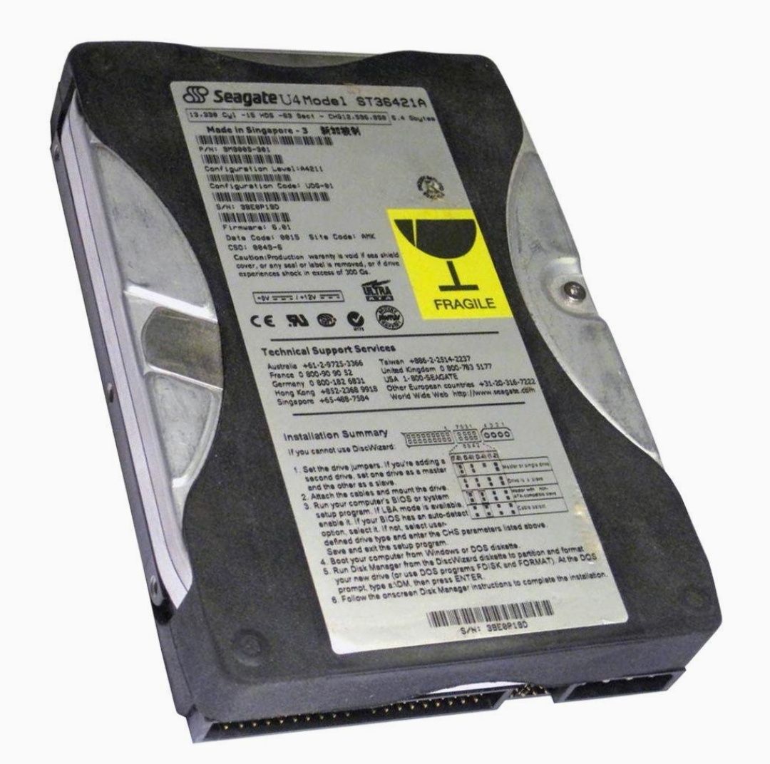 6.4GB Seagate HST36421A 3,5" hard disk
6.4GB SEAGATE