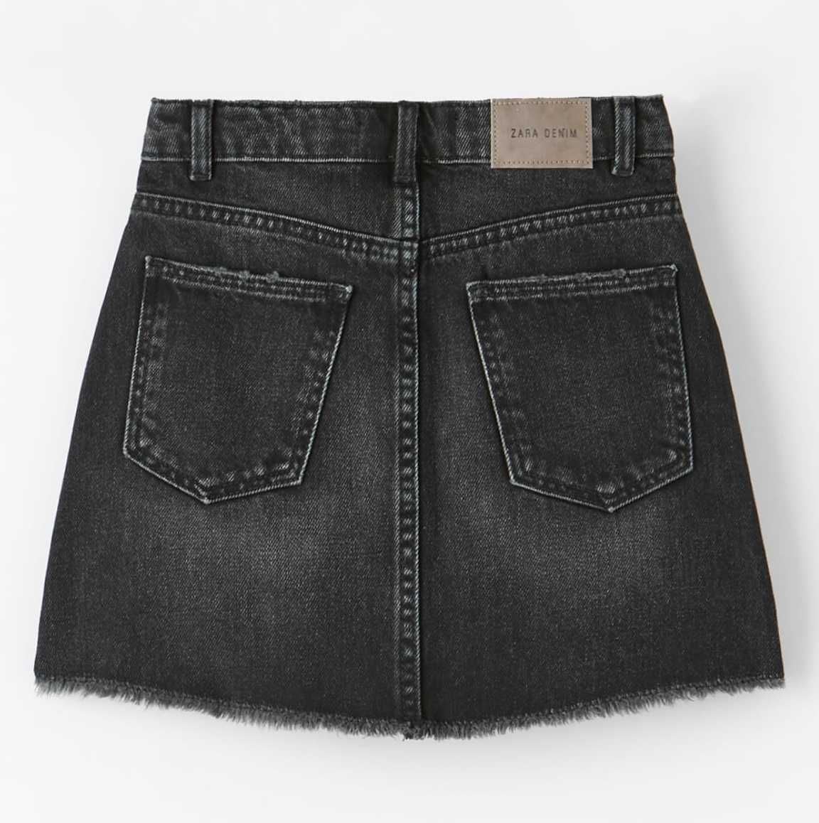 Zara nowa czarna spódnica jeansowa z przetarciami 11 12 lat 152