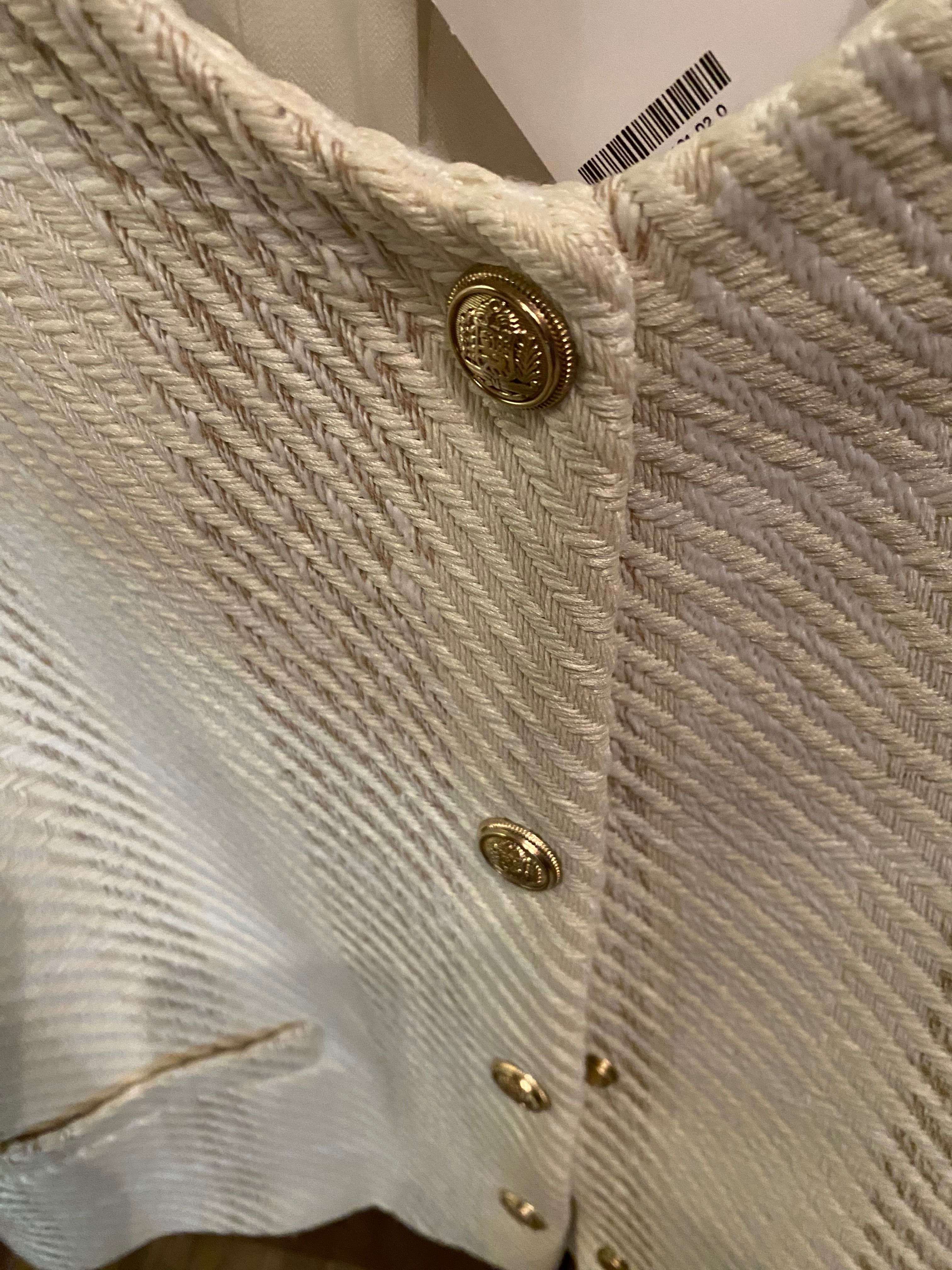 Żakiet ale boucle z metka biało kremowy z H&M xl!