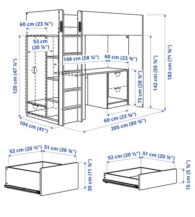Cama + secretária Ikeia