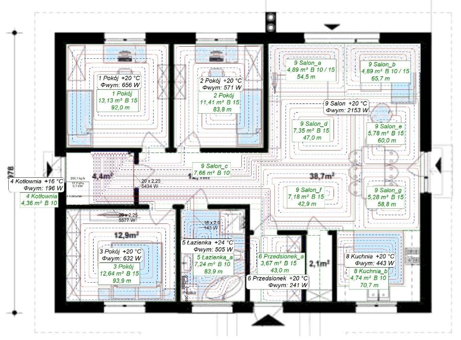 Projekt indywidualny ogrzewania podłogowego podłogówka