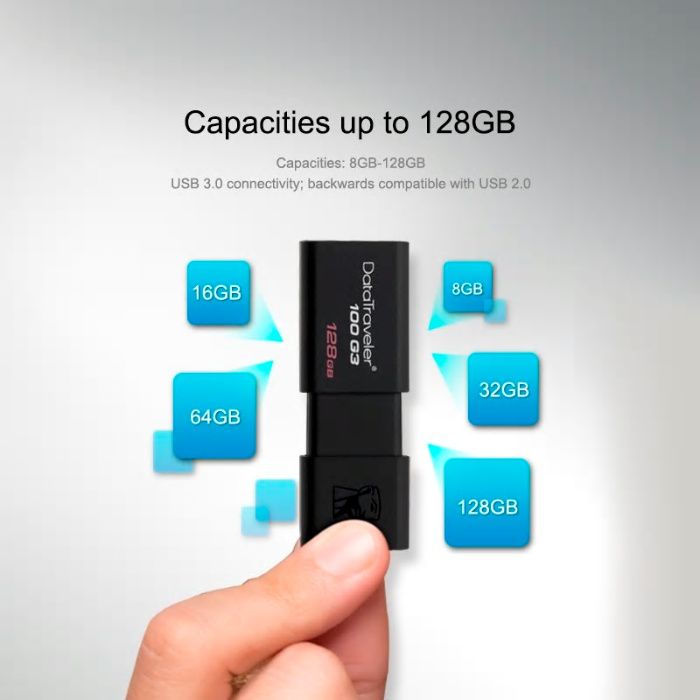 Pen USB Kingston 3.0 - Flash Drive G3, 16 GB, 32 GB, 64 GB, 128 GB.