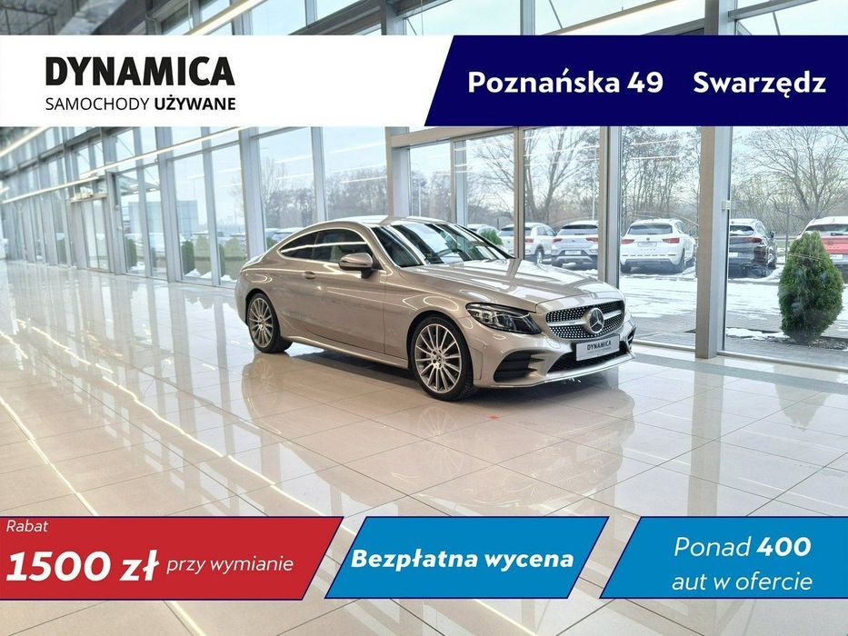 Mercedes-Benz Klasa C Coupe mHEV 258KM automat 4matic 2019 r., salon PL, serwisowany w ASO