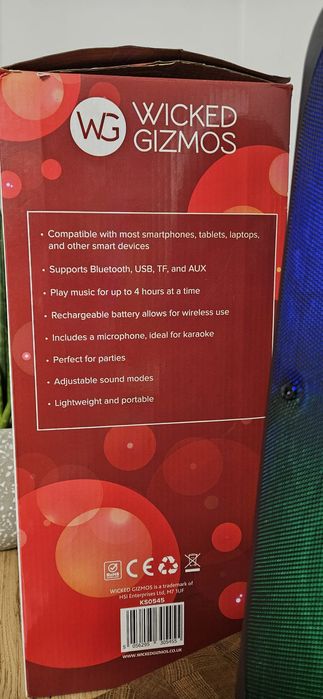 Głośnik Bluetooth imprezowy (karaoke) Wicked Gizmos.