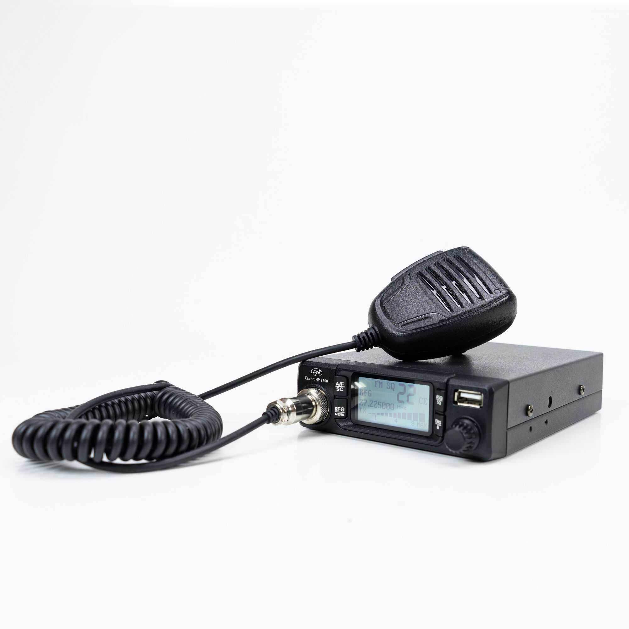 Radio CB 9700 ASQ ANC RF Gain USB 5V 1.7A  12V/24V wtyk zapalniczki