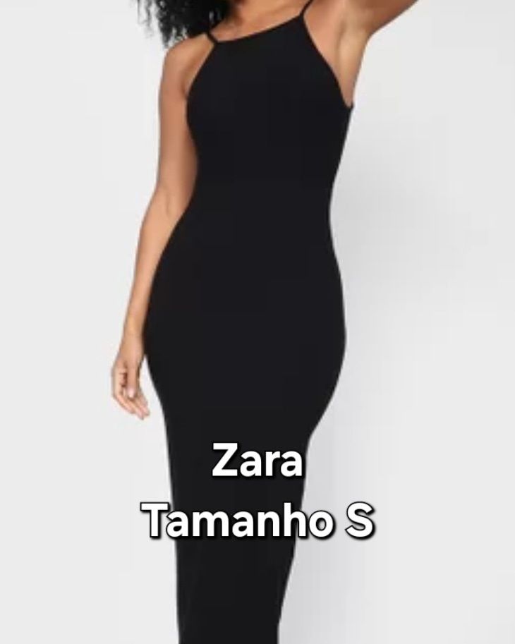 Vestido Zara em malha canelada, tamanho S novo