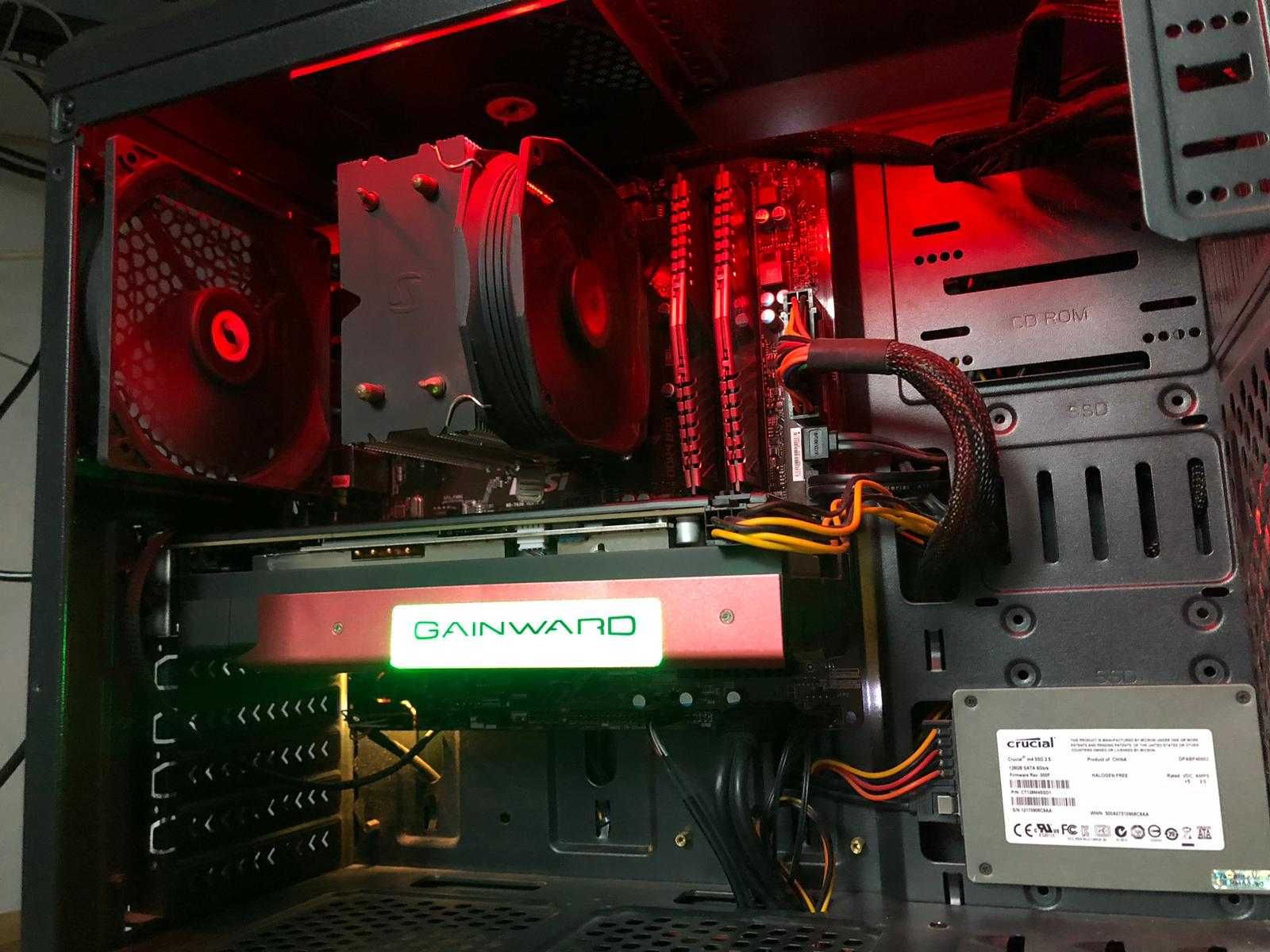 Komputer PC R5 1400 GTX 1060 6GB 16GB RAM 2 MONITORY