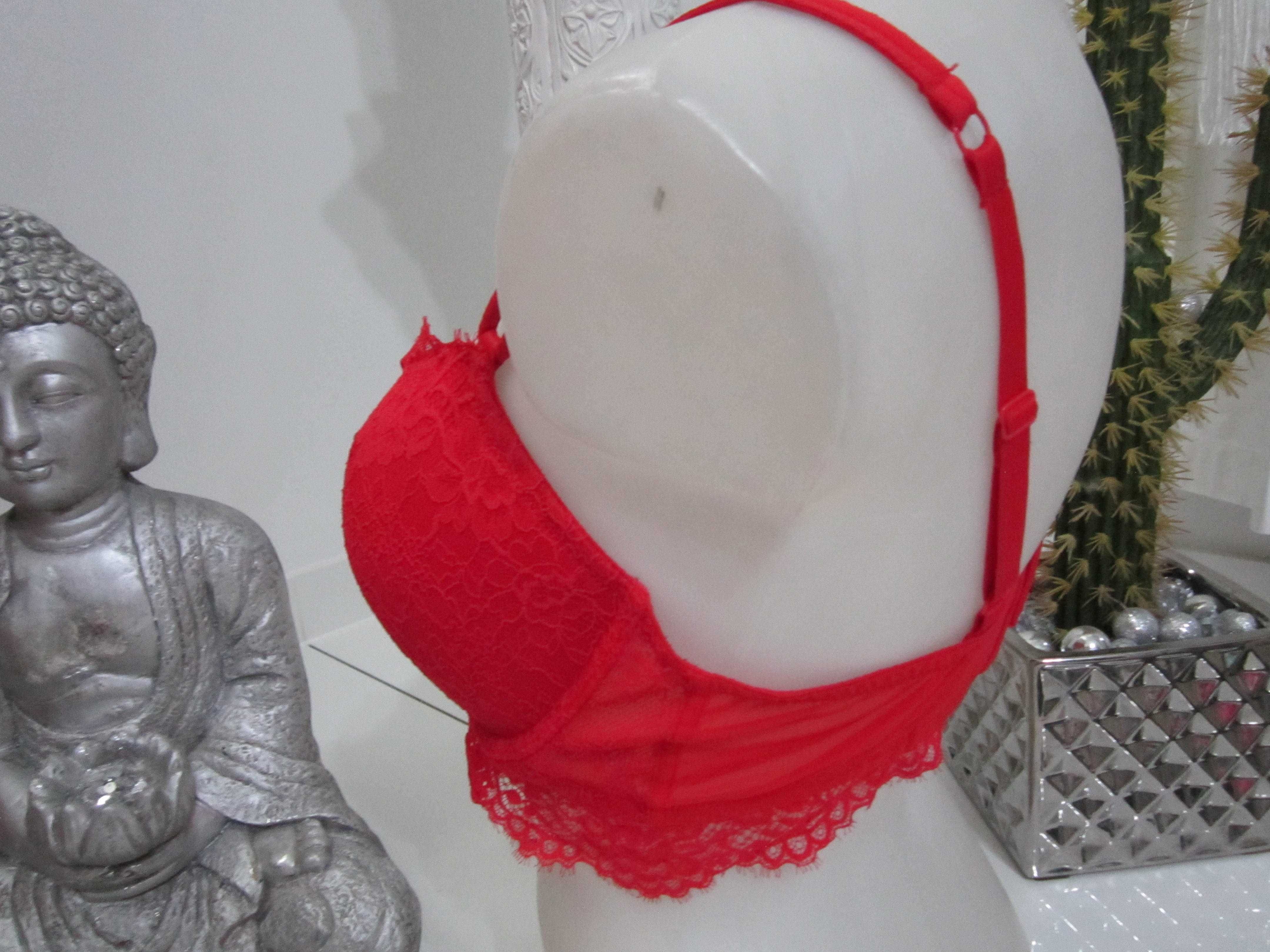 H & M biustonosz push up rozm 80D czerwony