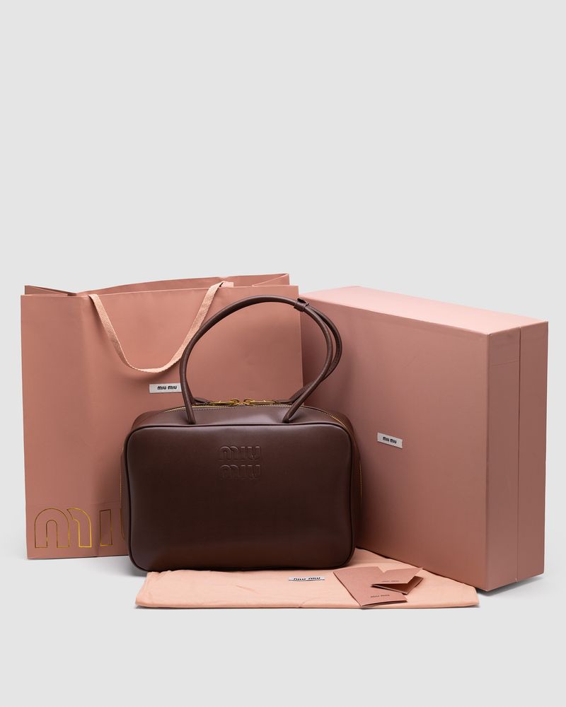 Сумка Miu Miu Beau Top-Handle шкіра | шоколадна | золота фурнітура