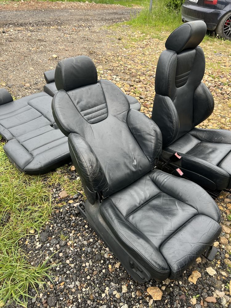 Fotele czarna skóra recaro audi s3 a3 8l bora seat toledo 3d