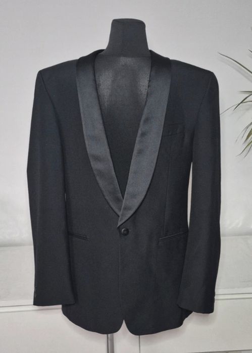 Smoking meski Czarny M - L Marynarka czarna 45 % Welna