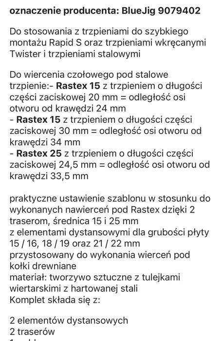 Szablon do nawiercenia Hettich BlueJig