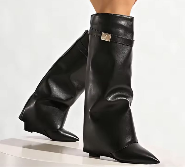 Сапоги givenchy ботинки на каблуке черные кожаные hermes трубы