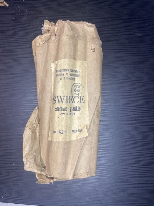 Paczka zabytkowe Świece Stołowe Gładkie WSI spółdzielnia inwalidów PRL