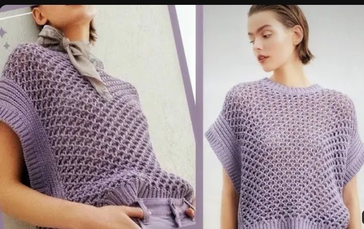 Жилет джемпер вязанный женский, хлопок