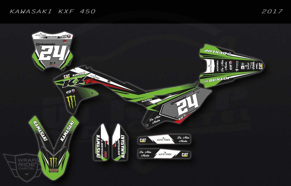 Profesjonalna Okleina PRO MX - Kawasaki KX KXF wszystkie roczniki