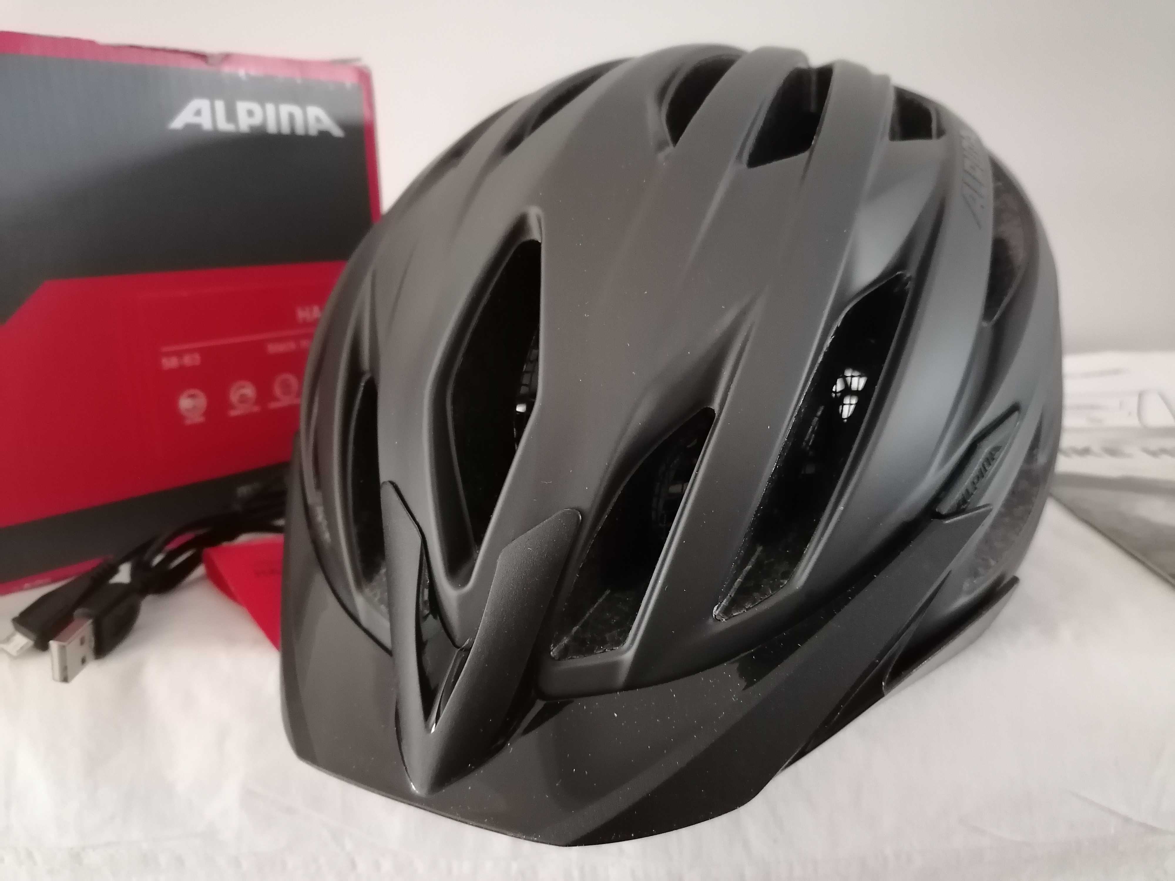 Kask rowerowy Alpina Urban Haga LED Matt Black L 58-63cm