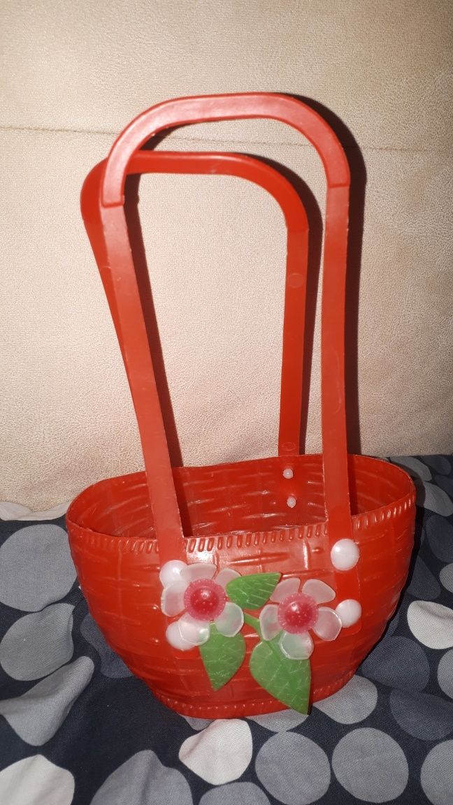 1970-е! Корзинка, сумочка для малышки с цветами