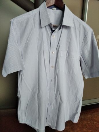 Koszula męska z krótkim rękawem w paski L 176/182 (41)