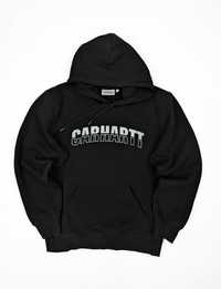 Carhartt czarna bluza z kapturem S logo