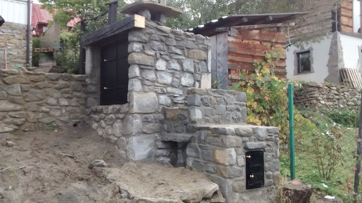 Wędzarnia grill z kamienia, łupek,piaskowiec