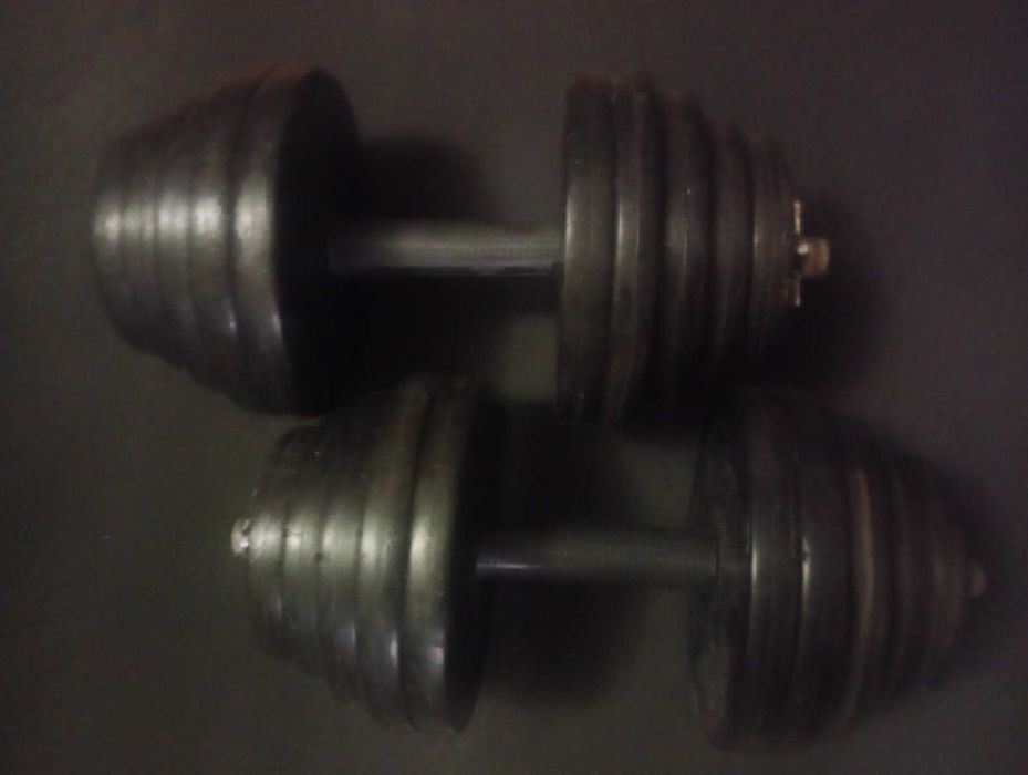 Гантели 2 шт по 20 кг (40 кг) каждая, металлические, с покрытием