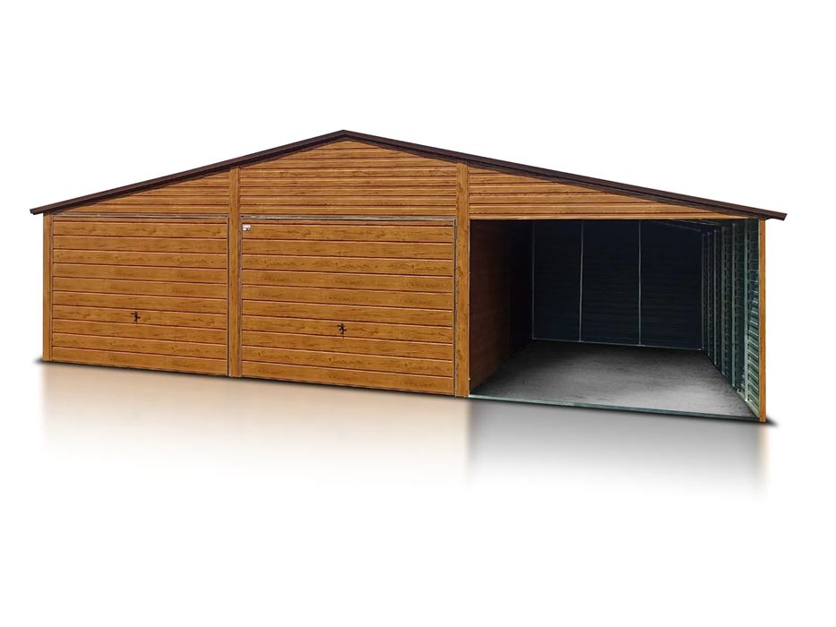 garaże drewnopodobne 9x5 garaż blaszany drewnopodobny