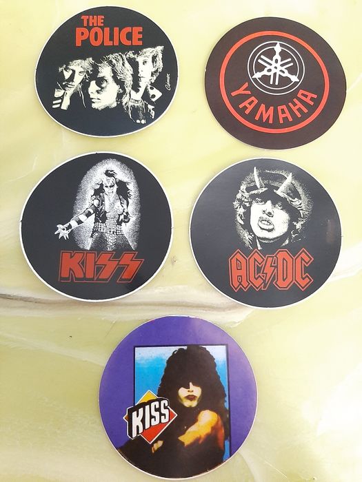 Autocolantes e posteres antigos cantores música anos 70/80 com moldura