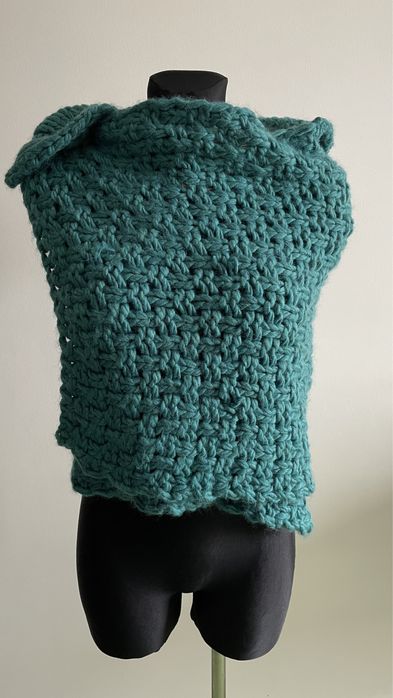 szal Phard zielony z wełną nowy