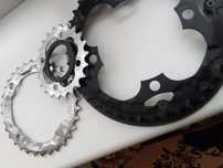 Зірки з шатунів Shimano Alivio.