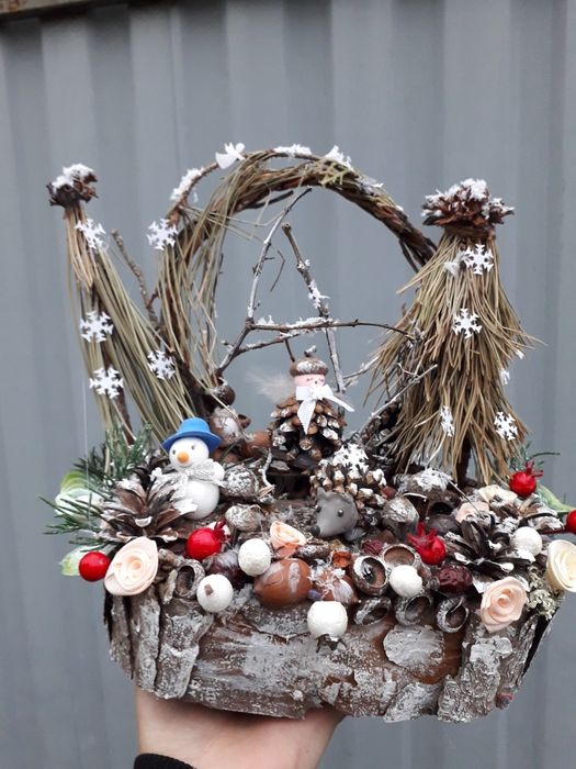 Новорічна поробка у школу,садочок. Зимова композиція.