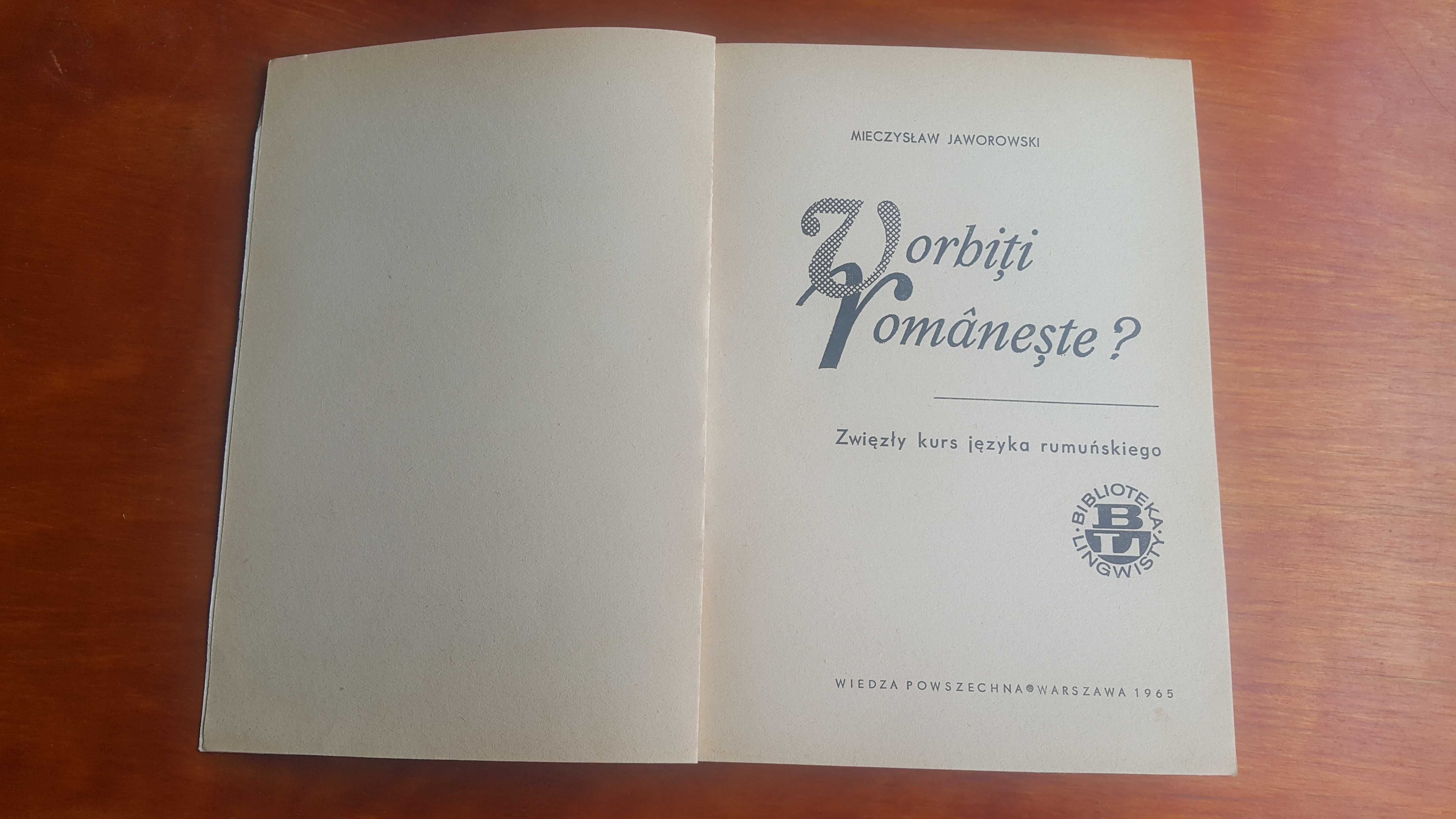 Zwięzły Kurs Języka Rumuńskiego Mieczysław Jaworowski 1965 r. stan db+