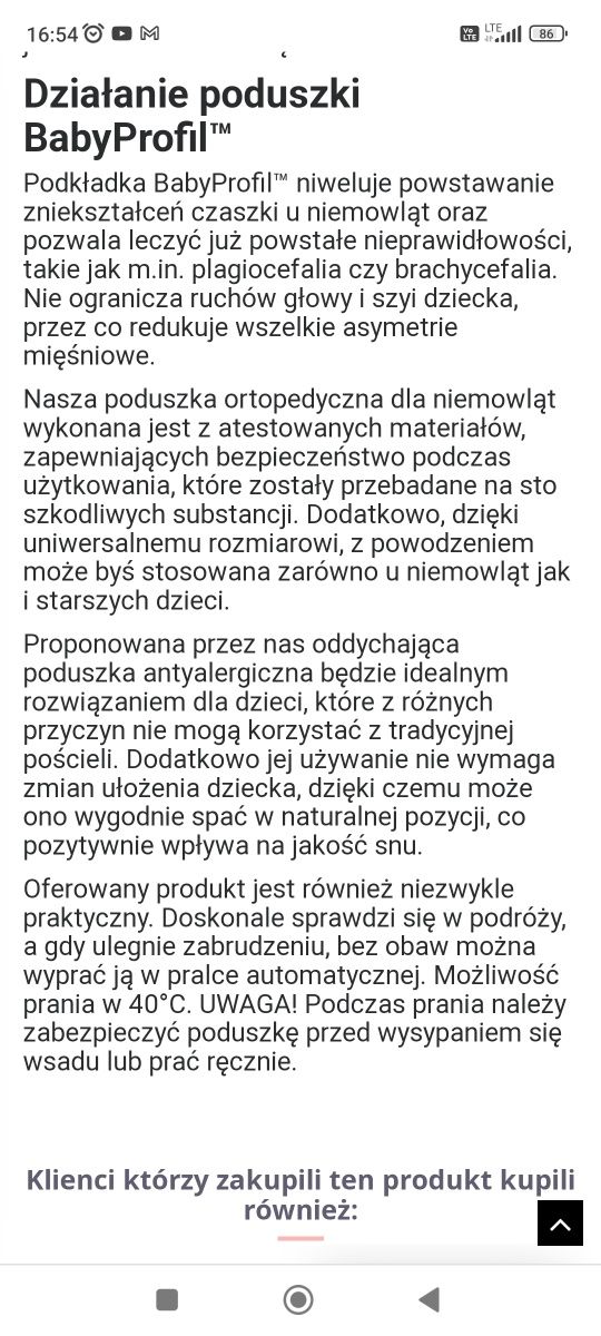 Poduszka ortopedyczna BabyProfil