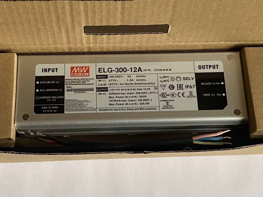 Zasilacz LED MeanWell HLG-320A-15A / ELG-300-12A