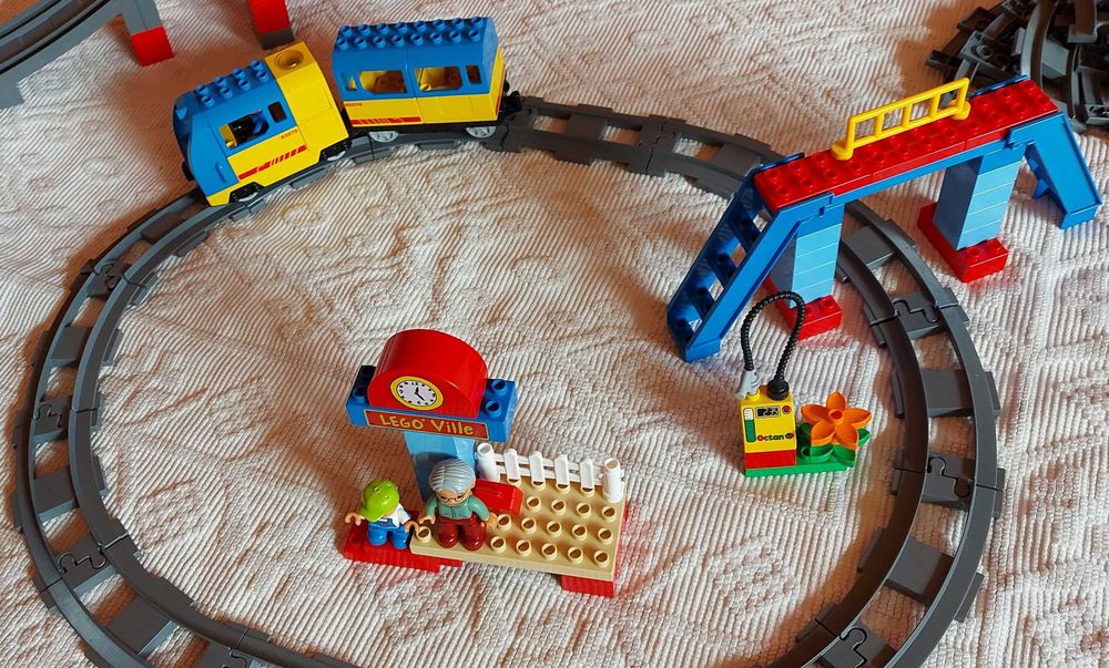 Zestaw Lego Duplo Pociąg Kolejka + Most + dodatkowe tory