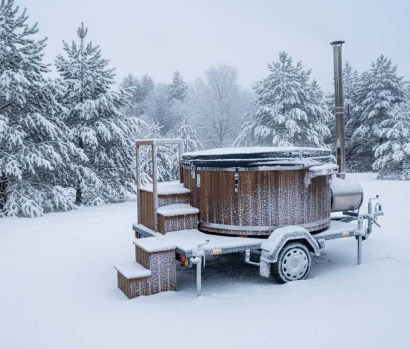 Bania na wynajem Mobilna Balia jacuzzi z hydromasażem 8 osobowa NOWA