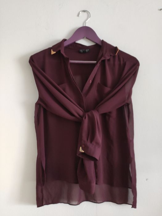 Koszula bordowa burgundowa mgiełka 34 xd 6 Topshop