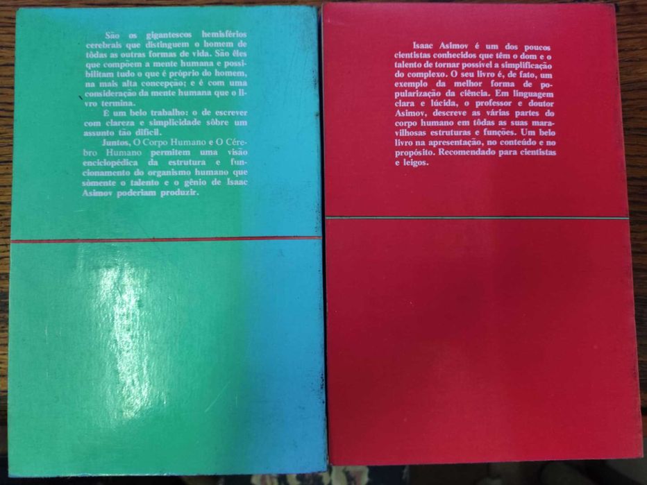 2 livros O Corpo Humano e O Cerebro Humano de Isaac Asimov
