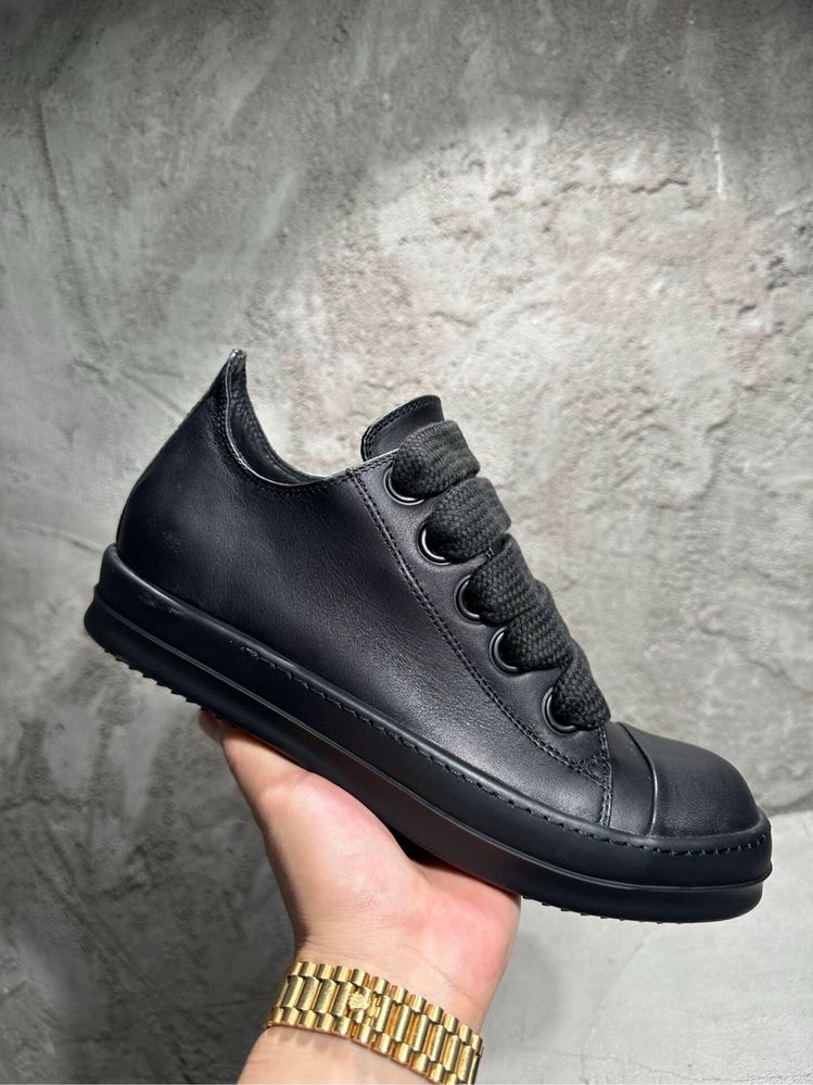 Нові Кеди Rick Owens Jumbo Laces Low/Leather Black/size 42,43