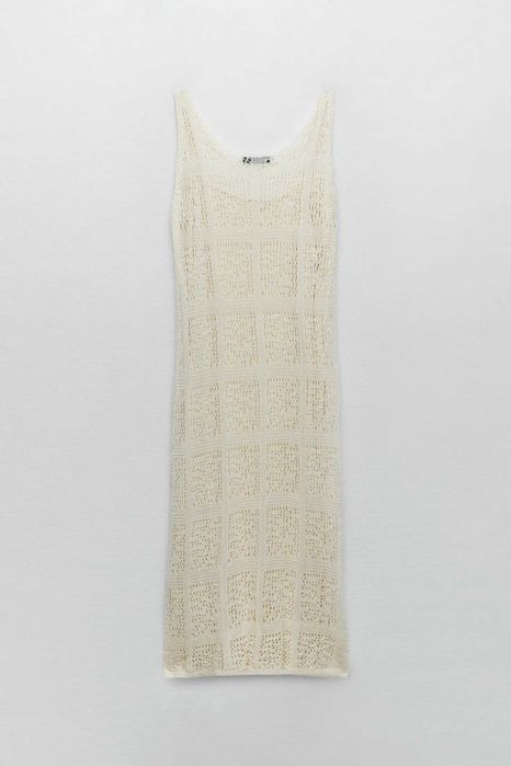 Zara Luksusowa SUKIENKA szydełkowa M