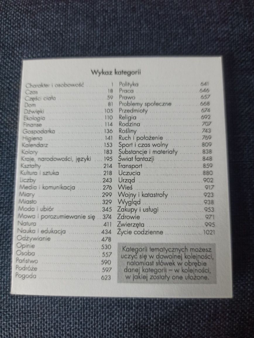 Fiszki słownictwo A1 angielski