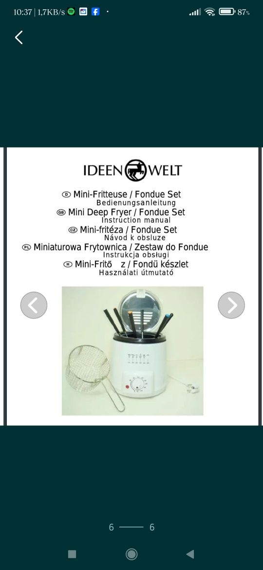 Mini frytownica /zestaw do fondue