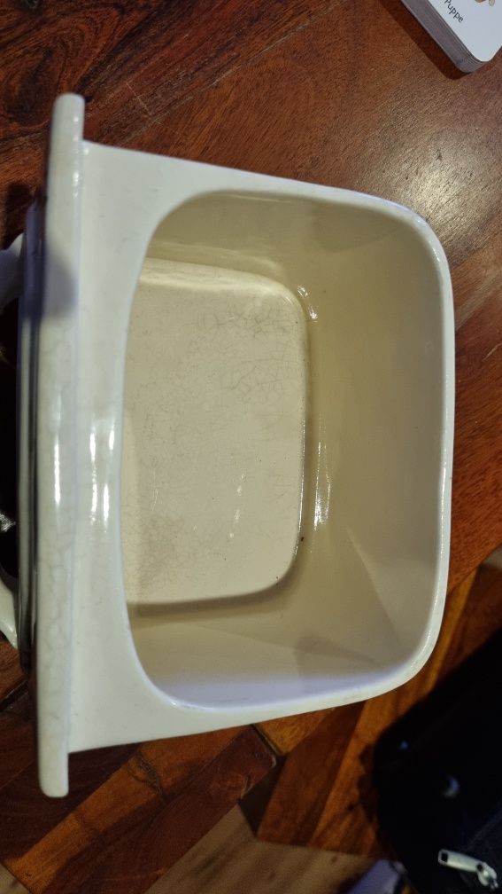 Stara francuska porcelanowa szuflada do makaronu pojemnik majololika